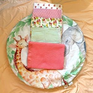 Animal Nursery Mat and receiving blankets